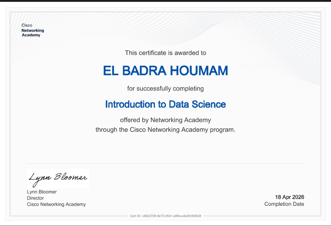 Cisco Data Science Certificate